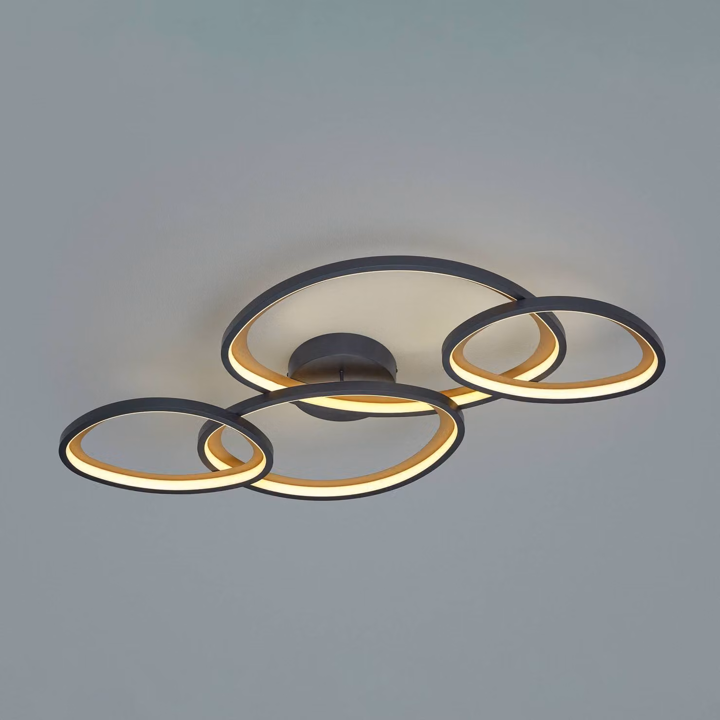Trio Lighting Plafoniera soffitto Sivo, dimmerabile, Nero, Soggiorno / Sala da pranzo, Metallo, Plafoniera