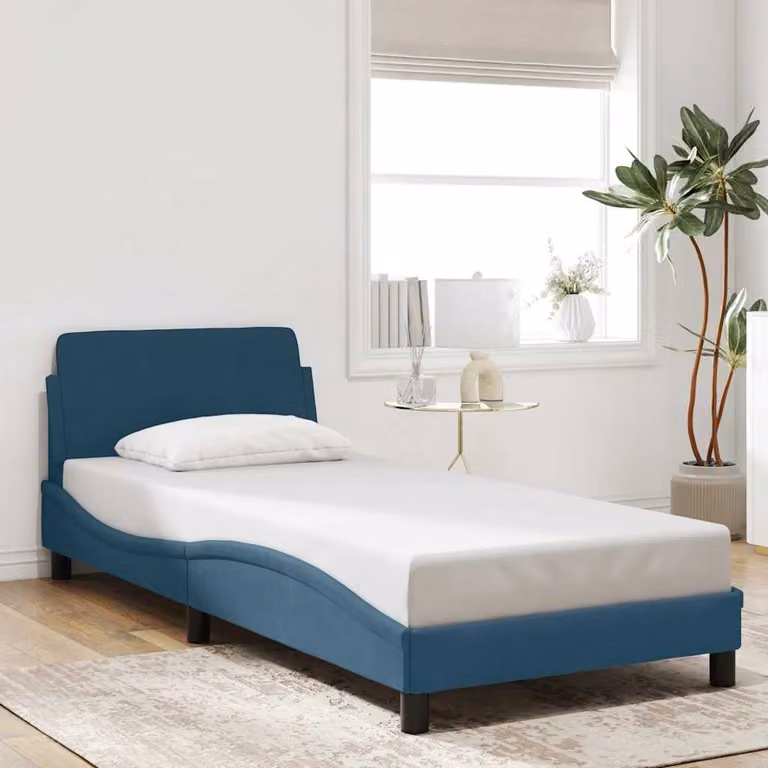 vidaXL Giroletto con Testiera Dover in Velluto Blu L 80 cm x P 200 cm