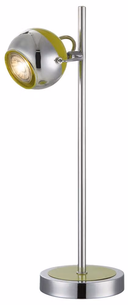 Lampada da tavolo a LED, cromo, faretto mobile, verde, GU10, H 43 cm