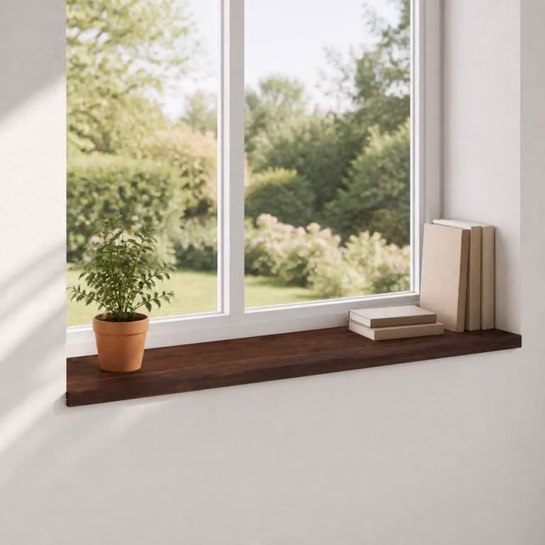 Set di 2 soglie per finestre vidaXL in legno marrone L: 160 cm, P: 40 cm, H: 2 cm