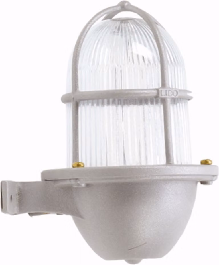 Lampada da parete per esterni in vetro massiccio di ottone E27 IP64 H: 18 cm grigio Applique marittima
