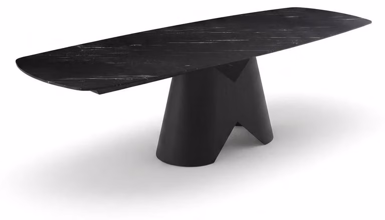 Tavolo da pranzo in metallo e Vetroceramica, design moderno, tendenza attuale, comfort, colore nero