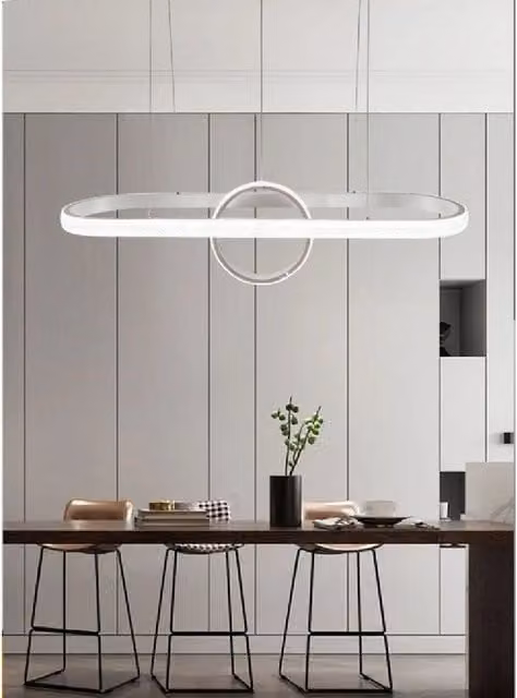 Lampadario Sospeso LED Trade Shop Traesio Design Ovale Bianco Moderno 54W – 1