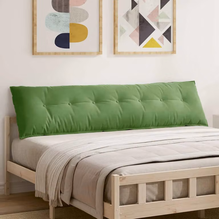 Cuscino per schiena vidaXL in velluto a coste verde, L 200 cm x P 50 cm