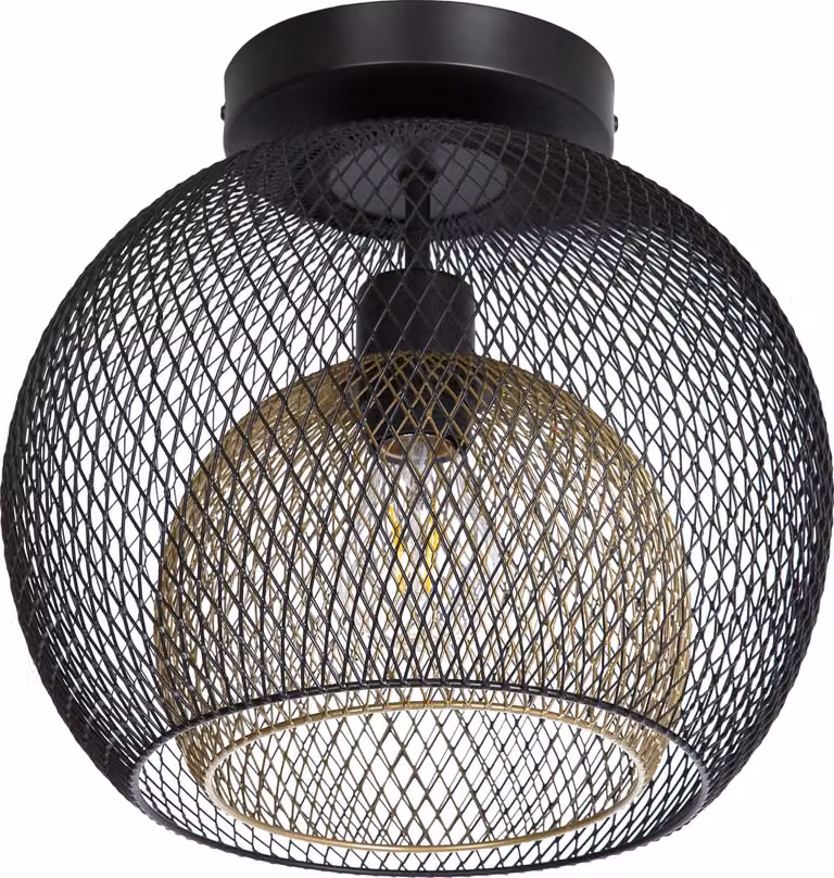 NOWA plafoniera in metallo nero opaco, 1x E27
