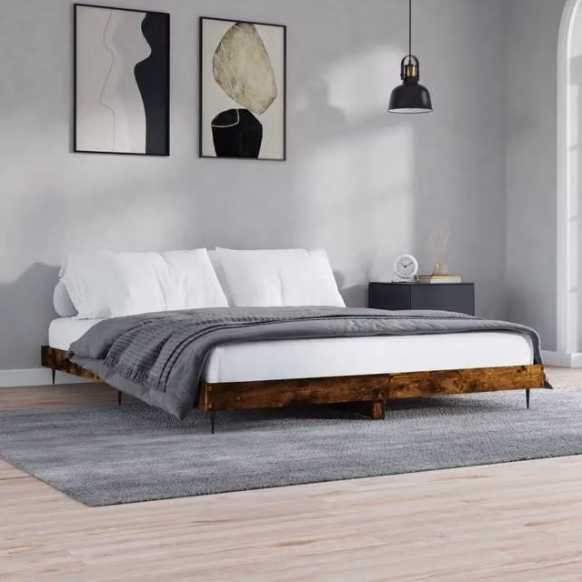 Giroletto senza Materasso Rovere Fumo 150x200 cm in Truciolato 832242