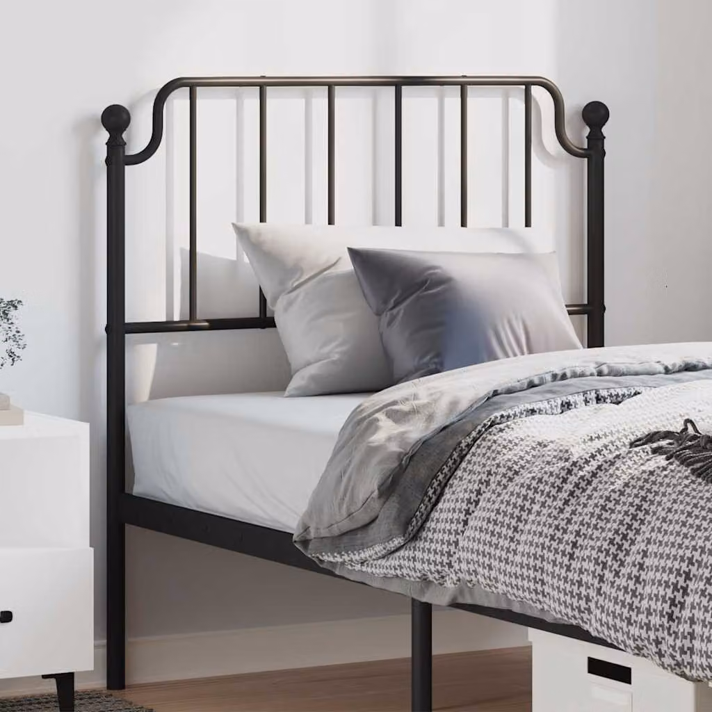 Testiera di ricambio in metallo nero lacca vidaXL per letto 100x200 cm