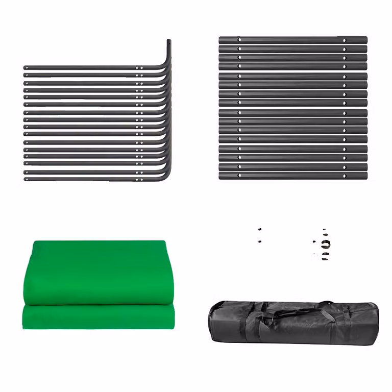 Supporto per sfondi fotografici, sfondi da 2,4 m x 4 m, inclusa borsa per il trasporto, kit verde