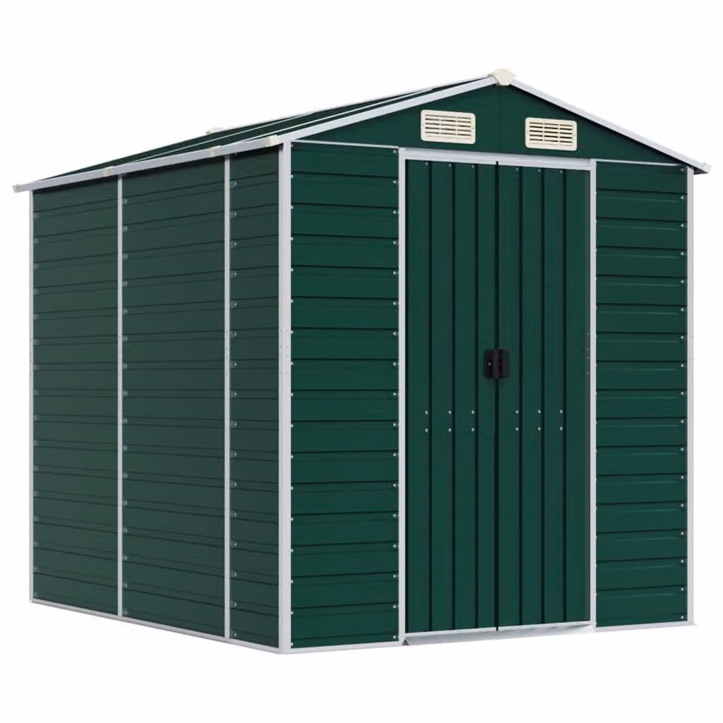Casetta da giardino verde 191x215x198 cm in acciaio zincato