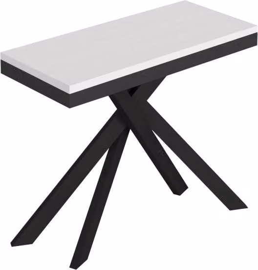 Consolle allungabile 90x40/196 cm Sakuro Small Evolution Bianco Frassino gambe antracite