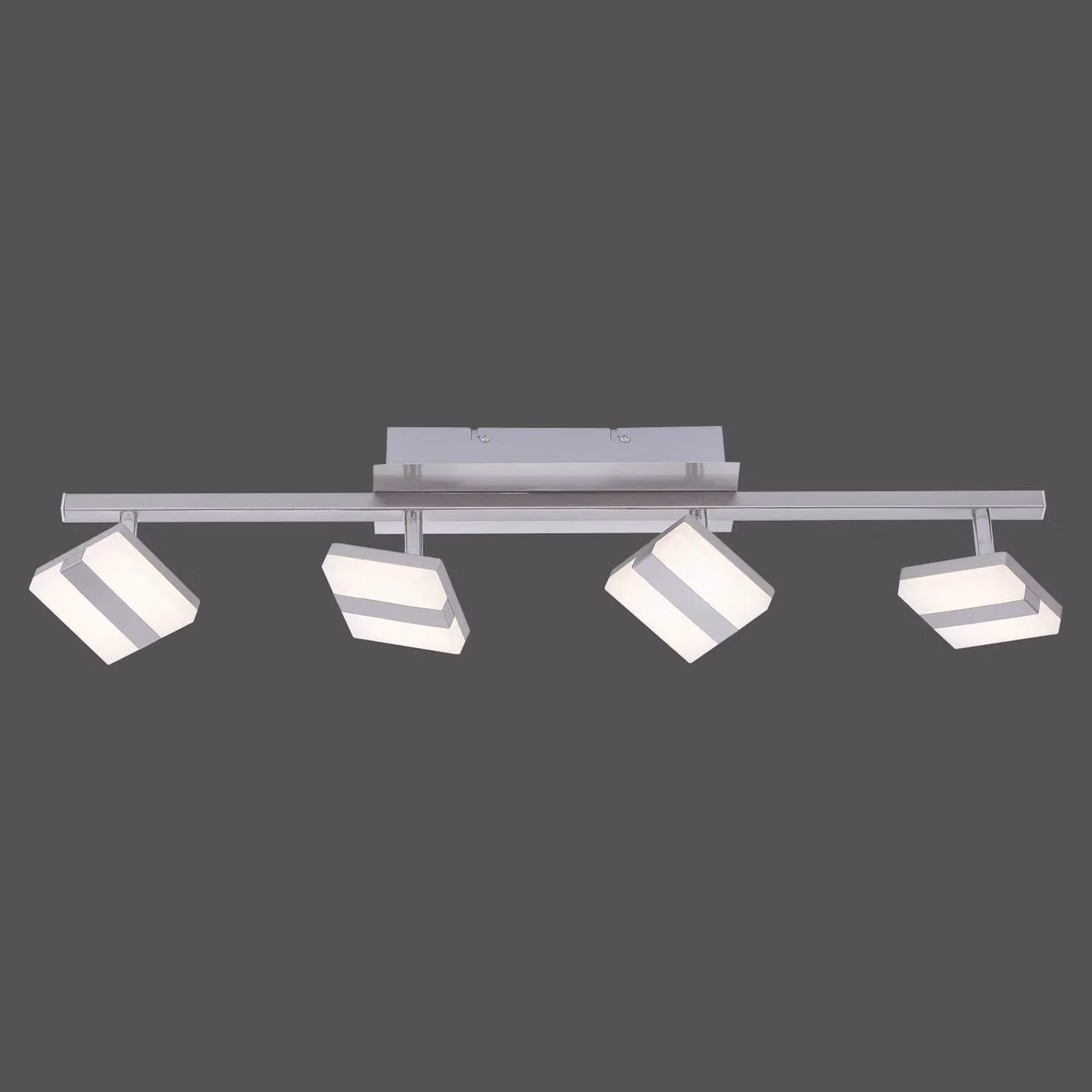 LOLA Smart Spot LED soffitto LOLAsmart Sabi, 4 luci dimmerabile, Alluminio / Grigio / Zincato, Soggiorno / Sala da pranzo, Metallo, Moderno