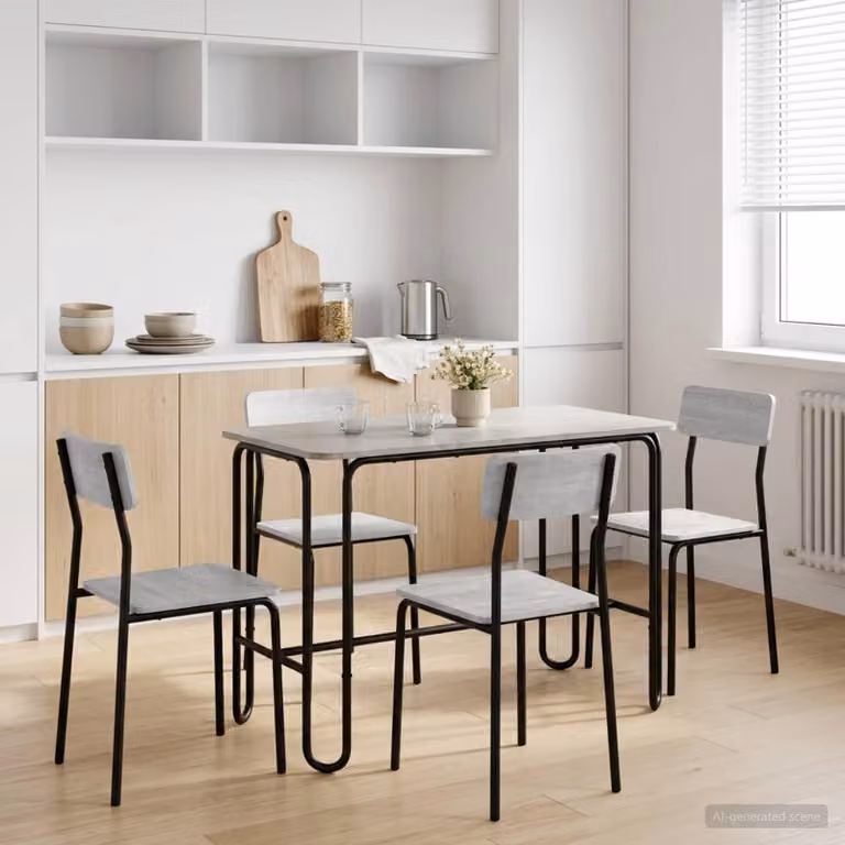 Maison Exclusive - Tavolo da pranzo, dimensioni 100 x 50 x 75 cm, materiale: legno composito, colore: grigio cemento, forma: rettangolare