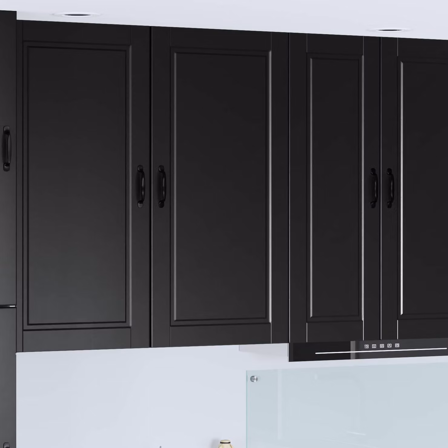 Armadietto a muro moderno vidaXL PORTO nero con ante a battente e ripiani interni L/P/H: 50 x 31 x 100 cm
