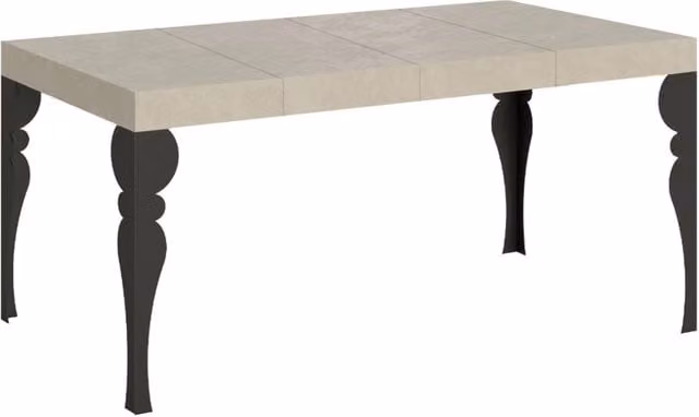 Tavolo allungabile Paxor Premium cashmere con gambe antracite L/P/H: 140 x 90 x 77 cm, estensibile fino a 244 cm