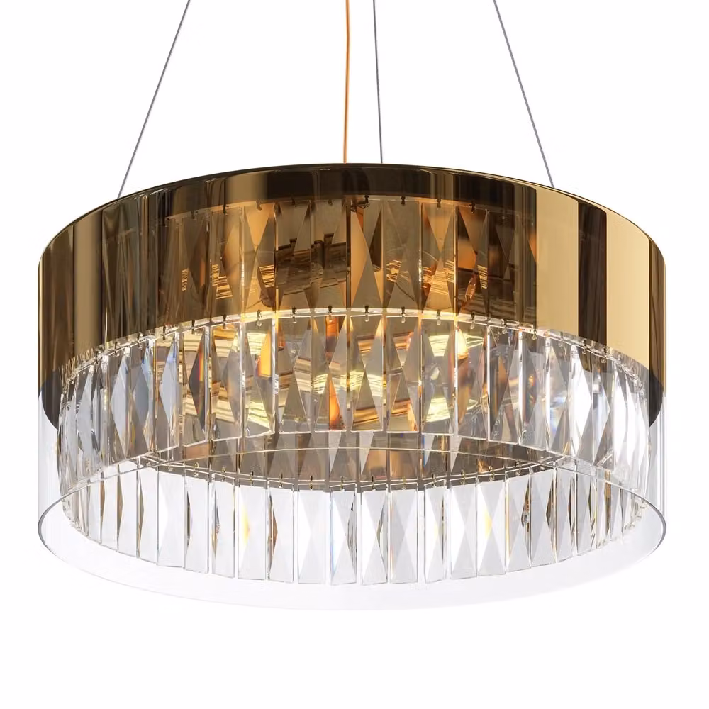 Lampadario a sospensione Maytoni Wonderland in ottone e cristallo color oro, Ø 50 cm, 6 x E14 – 2