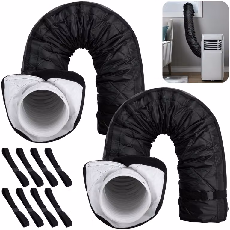 Copertura tubo condizionatore - Isolante - Nero - 150 cm - Diametro 15 cm - 2 pezzi