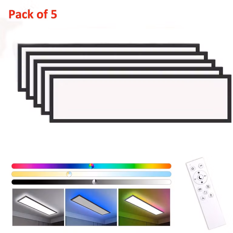 Set di 5 plafoniere a LED - Pannello luminoso a LED - Illuminazione a soffitto - Plafoniera - Pannelli LED