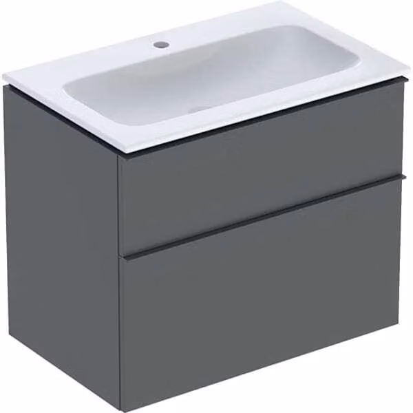 Geberit iCon Set lavabo pour meubles avec meuble sous-lavabo, 2 tiroirs, 75x63x48 cm, 502336, 502.336.JK.1, 502.336.JK.1