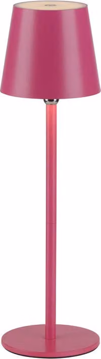 Lampada da tavolo a LED Selltec con batteria ricaricabile e dimmer touch, ricaricabile tramite USB, snodo sferico, rosa; per esterni, soggiorno, camera da letto, sala da pranzo, cucina, bagno