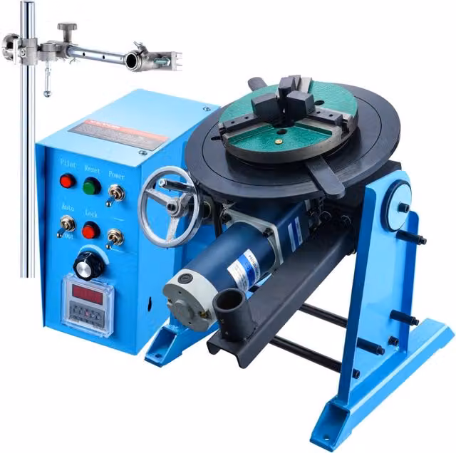 Posizionatore Rotante per Saldatura HD-50 50kg, Tavola Girevole 0-90° 120W 0,5-6RPM, Mandrino 315 mm per Officina e Fai da Te