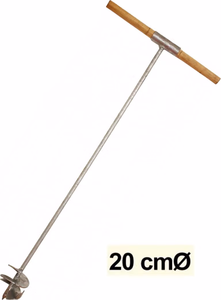 Trivella per terra zincata 200 mm Trivella per terra 20 cm Profondità di sollevamento circa 80 cm Trivella per picchetti Trivella per giardini Trivella per buche Trivella a mano Trivella a palizzata Trivella per terra a mano Trivella per terra Attrezzi da