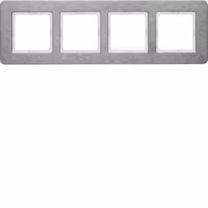 HAGER BERKER Q.7 Cornice quadrupla orizzontale in acciaio inox 10246083