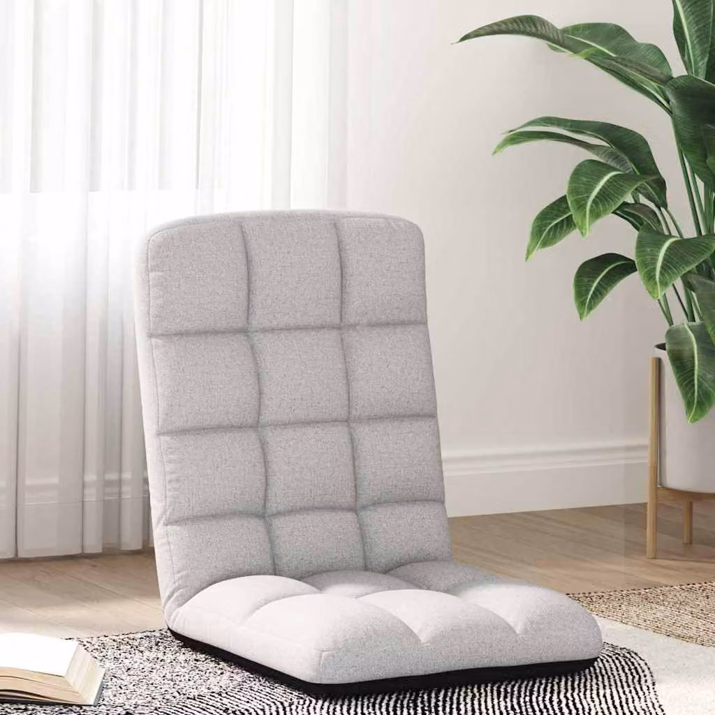 Sedia da terra pieghevole vidaXL in tessuto e metallo, Grigio Nuvola, L: 71 cm, P: 51 cm, H: 62 cm