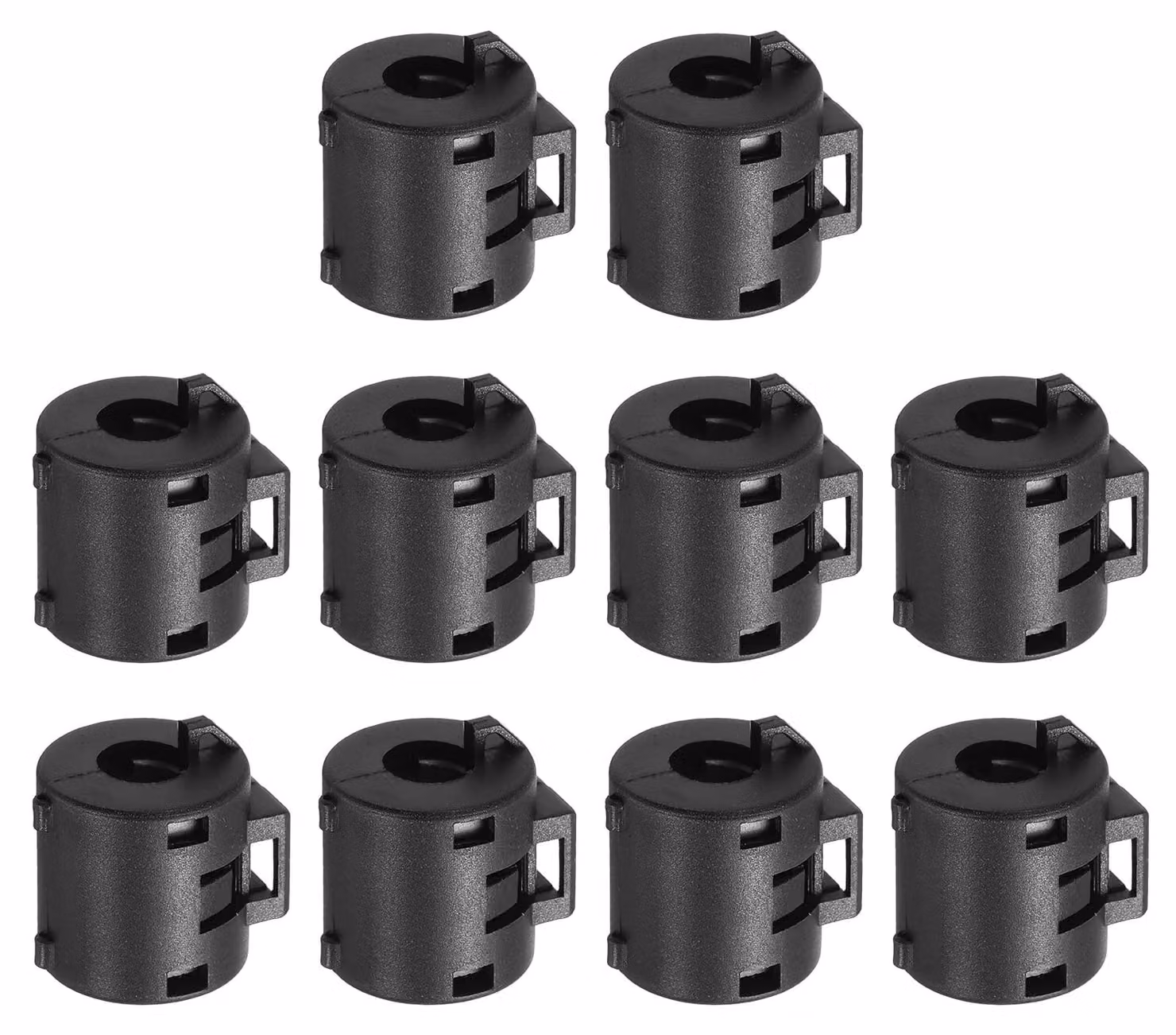 Set di 10 anelli ferromagnetici, diametro interno 8 mm, lunghezza 19,5 mm, con base