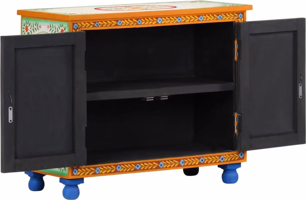 vidaXL Credenza dipinta a mano 70x35x60 cm Legno massiccio di mango
