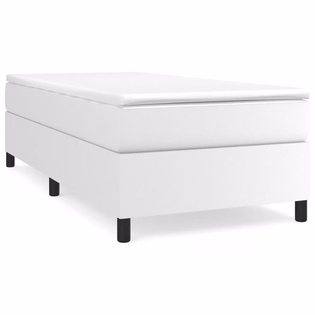 Giroletto a Molle con Materasso Bianco 90x200 cm in Pelle finta