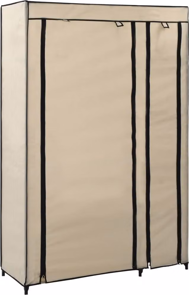 vidaXL Armadio pieghevole crema 110x45x175 cm in tessuto - Armadio in tessuto - Armadio pieghevole - Armadio in tessuto - Armadi in tessuto