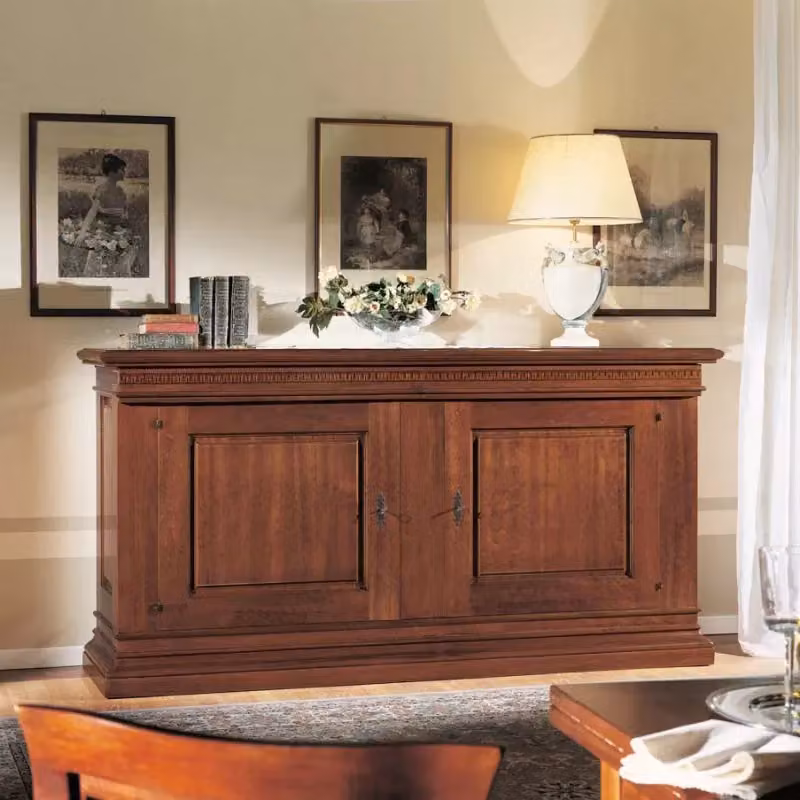 Credenza classica a 2 porte Mobili 2G in legno color noce L: 215 cm, P: 56 cm, H: 115 cm – 2