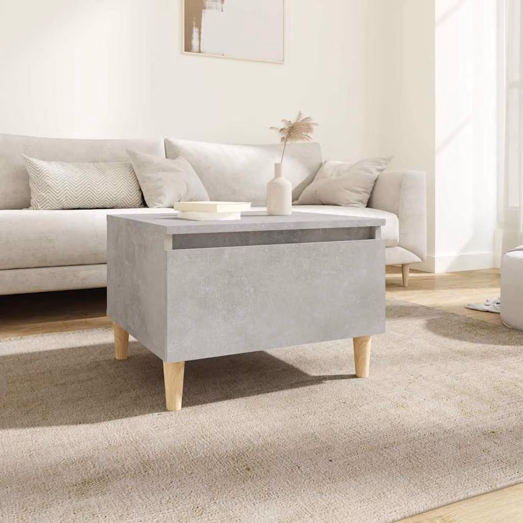 Tavolino da soggiorno vidaXL in legno multistrato e MDF, design scandinavo, colore grigio, L: 50 cm, P: 46 cm, H: 35 cm