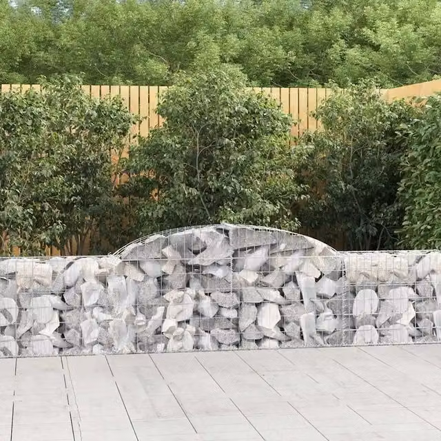Cesti Gabbioni ad Arco 4 pz 300x30x60/80 cm Ferro Zincato 3146487