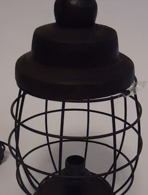 Lampada da tavolo vintage Ø 17,5 cm patina marrone