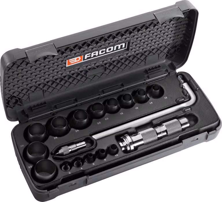 Facom Locheisen u. Kreisschneider Set 19-tlg