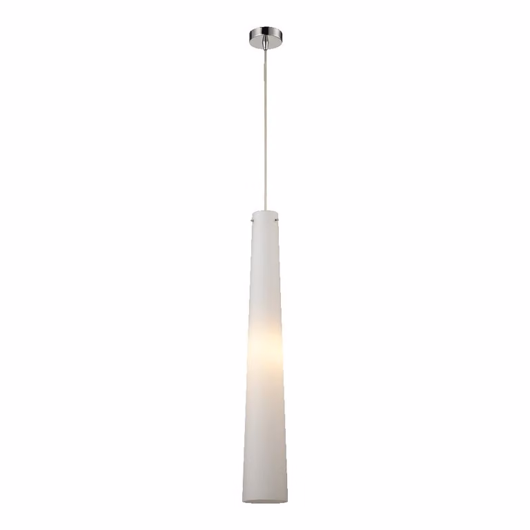 Lampada a sospensione NIOS 40W, argento/bianco opale, Ø: 10 H: 120 cm, attacco E14, dimmerabile