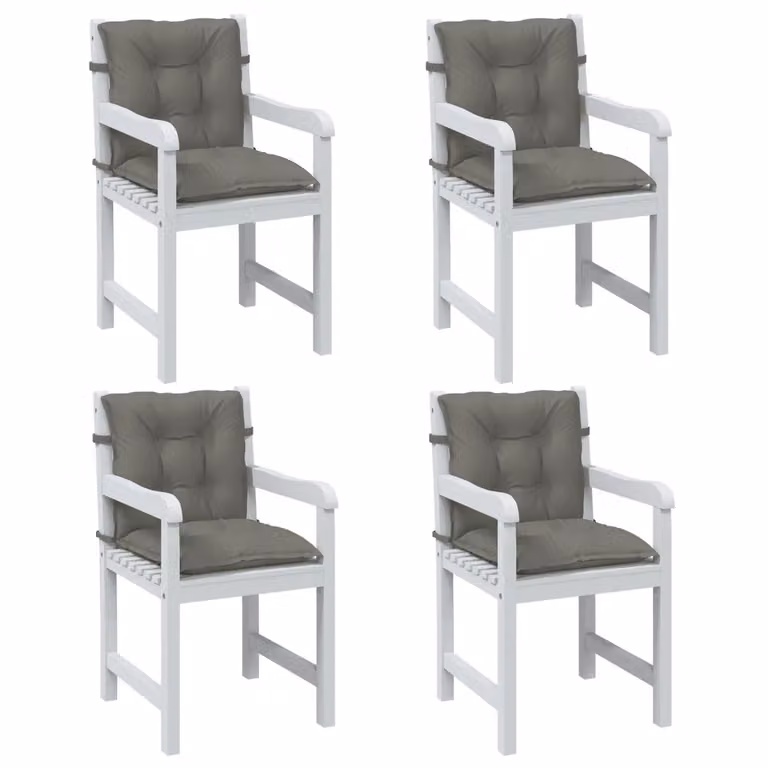Set di 4 cuscini per sedia vidaXL, colore grigio mélange, resistenti ai raggi UV e antiscivolo, L 100 cm x P 50 cm x H 7 cm