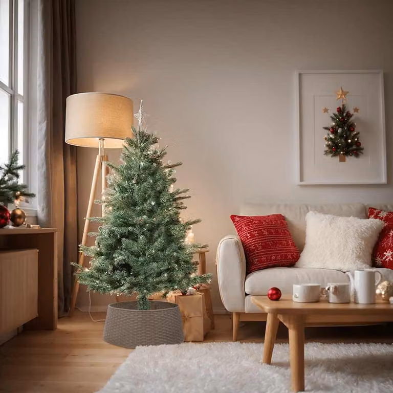 Maison Exclusive - Copertura per albero di Natale, colore marrone, diametro 65 cm, altezza 23 cm, materiale: plastica
