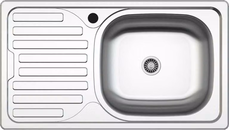 Lavello incasso cucina acciaio 76x43.5 una vasca e gocciolatoio sinistro SA07SX Samet