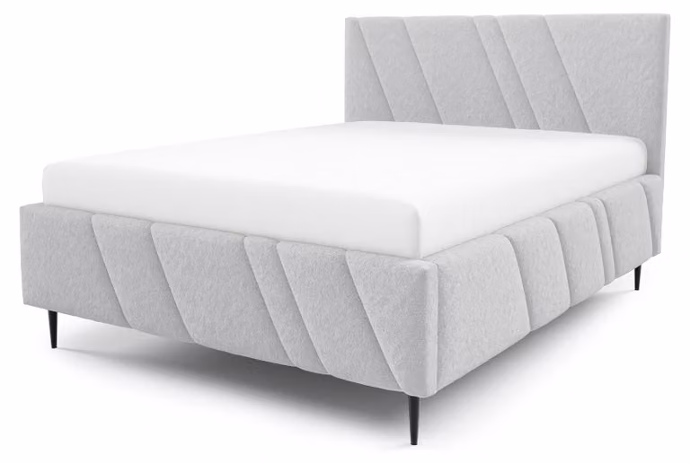 Letto imbottito con contenitore, modello Raiz, finitura Aschiger Schimmer, dimensioni 160 x 200 cm