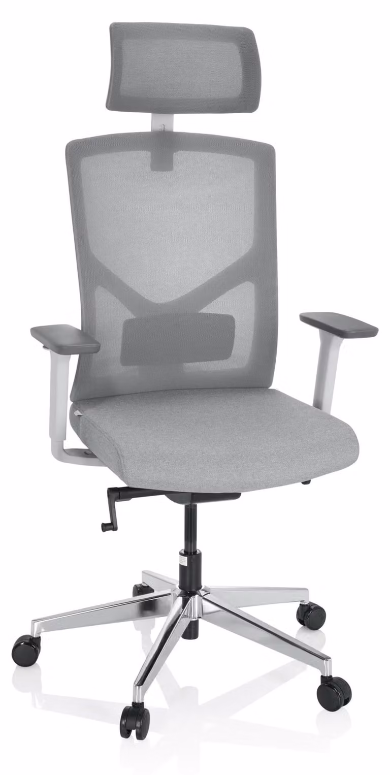 Sedia da ufficio, girevole, BRETON PRO W Grigio