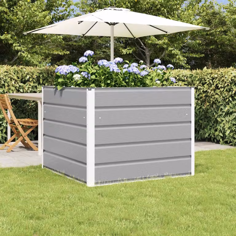 Fioriera vidaXL in acciaio grigio, L 100 x P 100 x H 75 cm