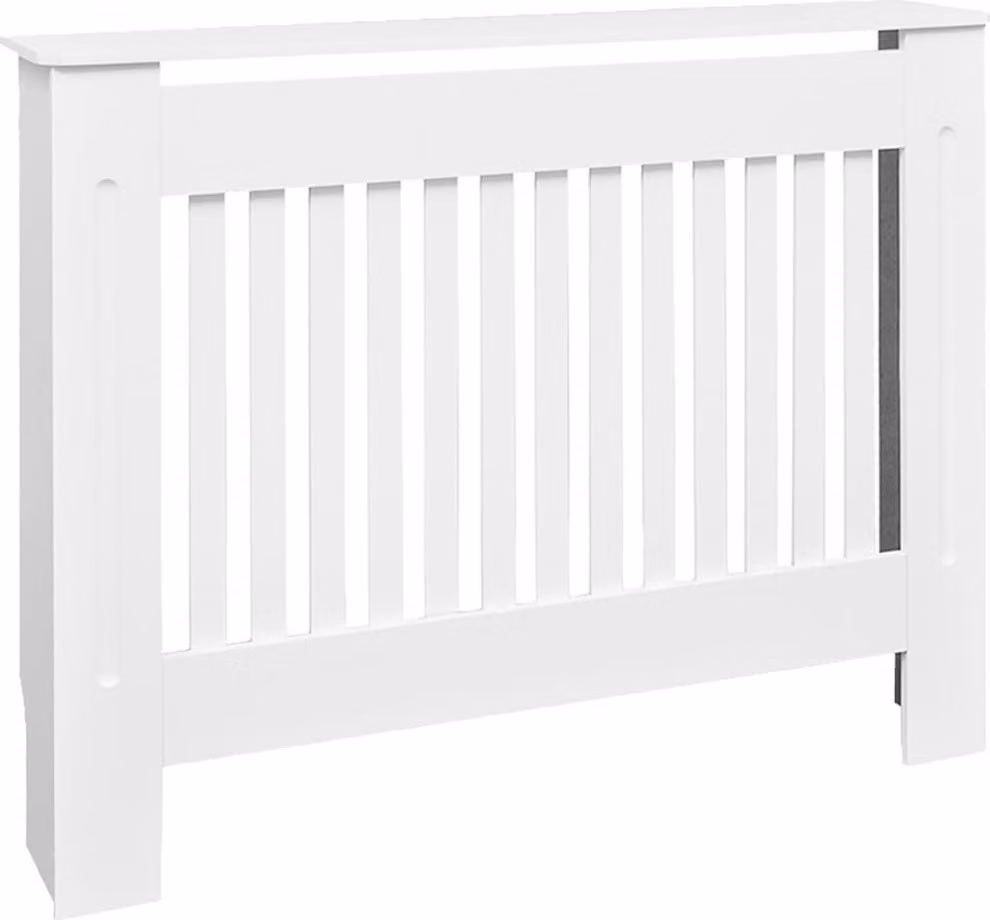 Armadietto Copritermosifone in Legno Multistrato Bianco 112 cm