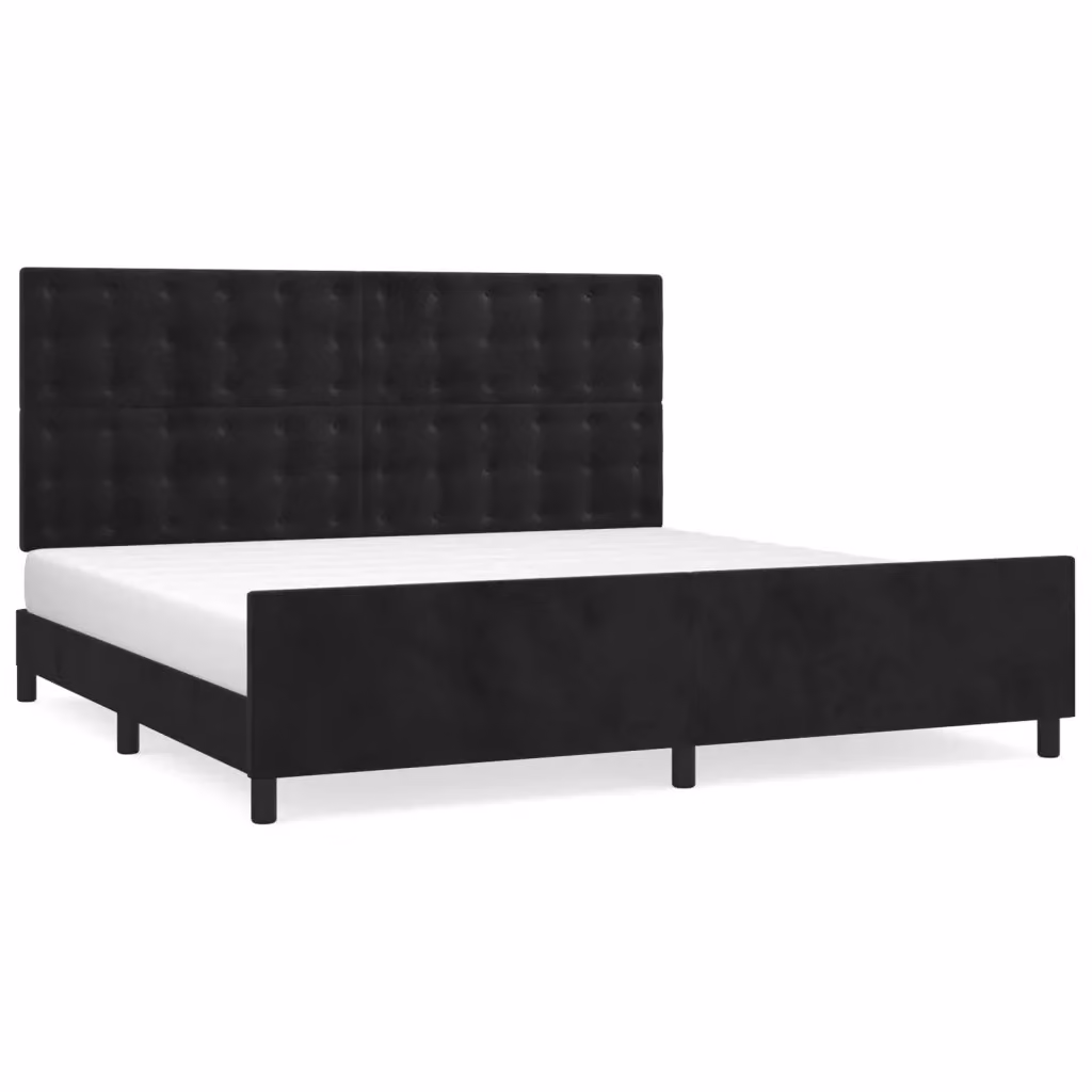 Giroletto vidaXL in Velluto Nero con Struttura Imbottita L/P/H: 200 x 200 x 128 cm – 2