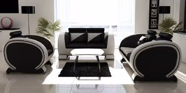 Sofagarnitur mit USB Polster Leder Garnitur Couchen Sofas 3+2+1 Ledersofa Sofa