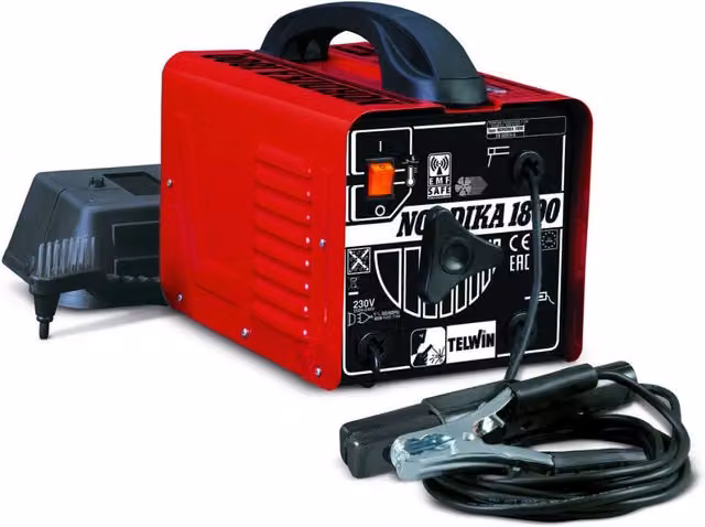 Saldatrice a elettrodo MMA in corrente alternata Telwin Nordika 1800 rossa con maschera inclusa
