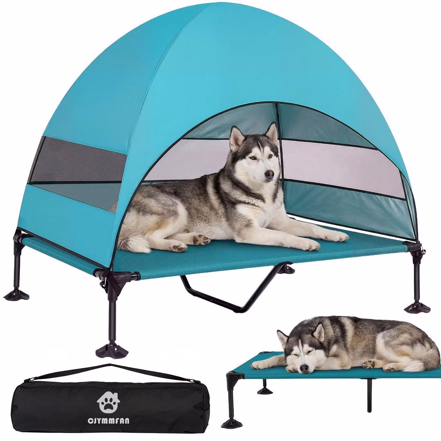 Cuccia per cani da esterno, con tetto protettivo anti-UV, pieghevole, modello Aqua XL
