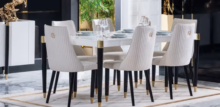 Set da pranzo tavolo in legno 7 pezzi set completo tavolo da pranzo 6x sedie set sala da pranzo