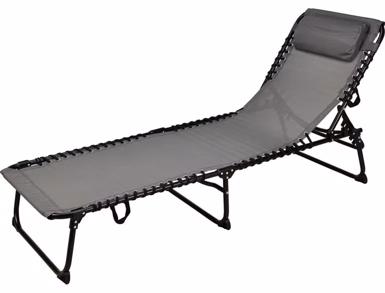 Lettino da campeggio pieghevole turistico textline graphite